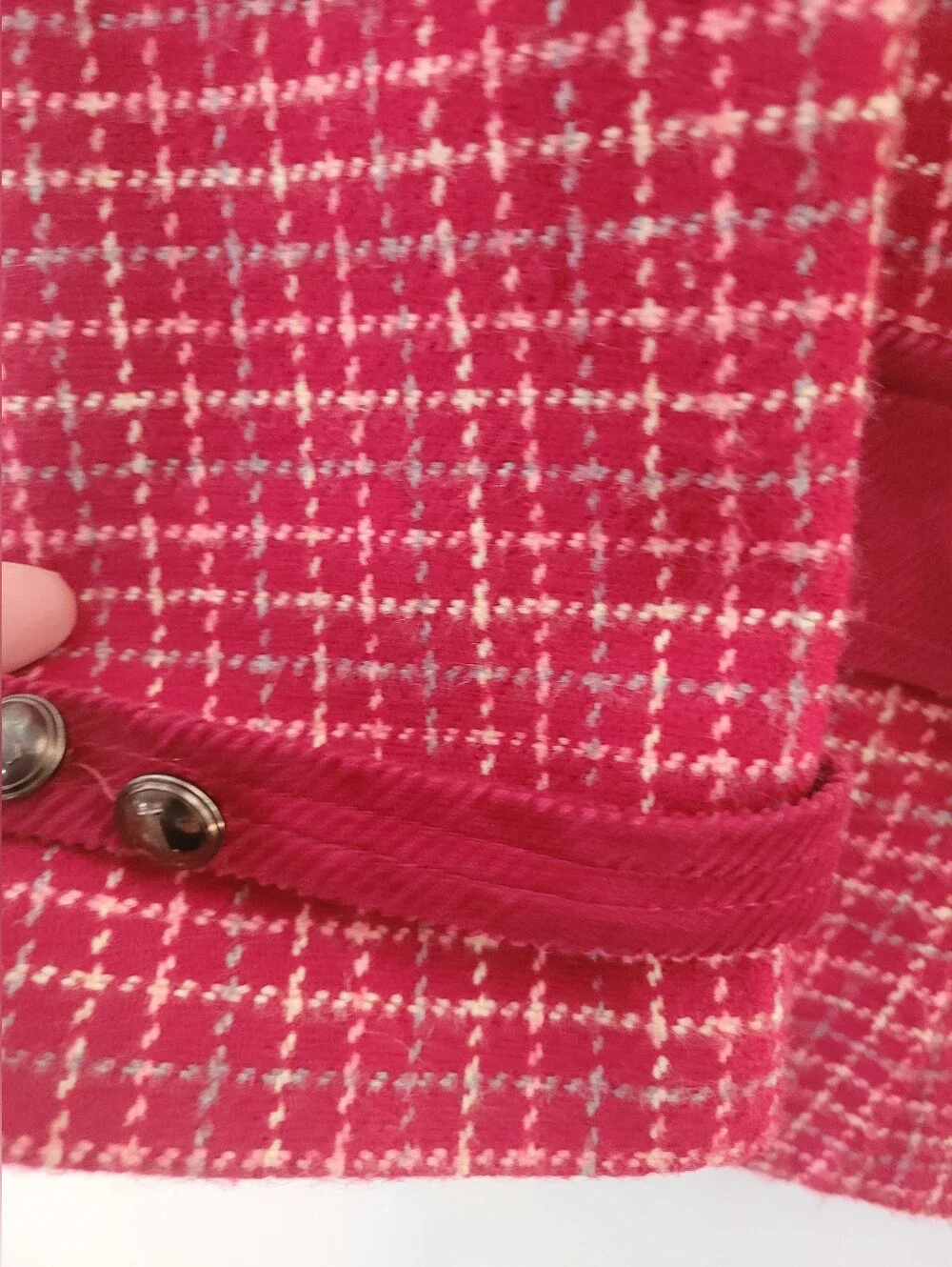VTG Jantzen XS 40s Red Tweed Women's Jacket Corduroy Wide Collar